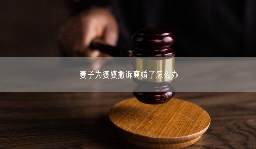 妻子为婆婆撤诉离婚了怎么办