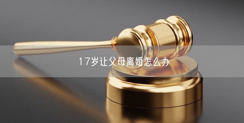 17岁让父母离婚怎么办
